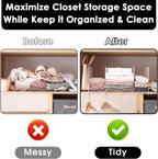 Shelf Dividers, 8 Pack Closet Organizers and Storage, Metal Closet Dividers Shelf Organizer for Wood Shelves, Linen Closet Organization Separators for Purse Handbag Sweater Clothes Wardrobe Cabinet