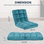 Floor Chair with Back Support and 6 Adjustable Positions Padded Sleeper Bed and Meditation Chair for Adults(Blue)
