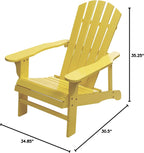 Leigh Country TX 38998 Adult Adirondack Chair - Yellow
