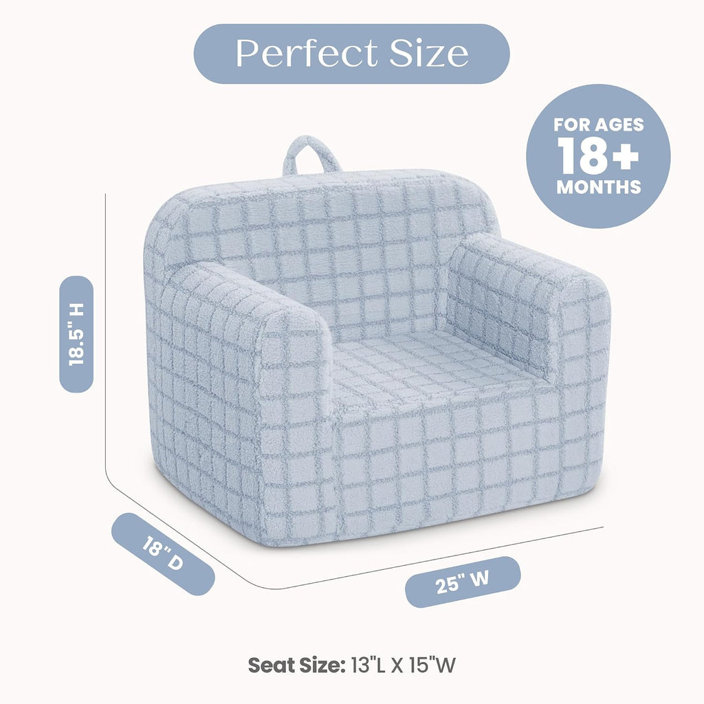 Delta Children Checkered Cozee Chair, Blue