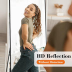 Sweetcrispy 56"x15" Full Length Mirror, Leaning or Standing Full Body Mirror with Aluminum Alloy Thin Frame, Suitable for Bedroom, Living Room, Cloakroom, Black