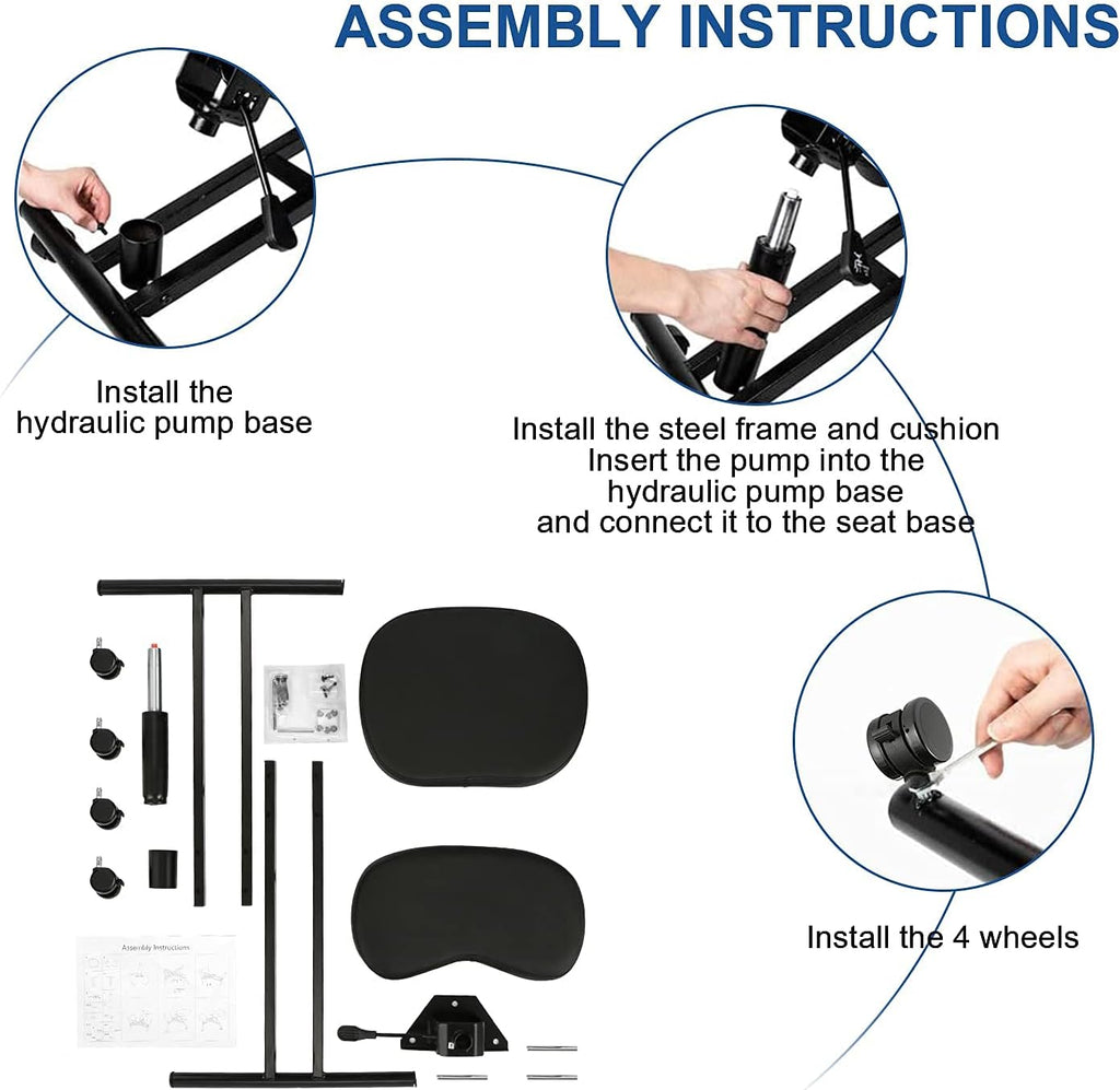 Himimi Kneeling Chair Ergonomic for Office, Height Adjustable Stool with Thick Foam Cushions for Home and Office - Improve Posture to Relieve Neck & Back Pain, New Upgraded Pneumatic Pump