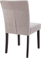 Watson & Whitely Upholstered Dining Chairs Set of 4, Fabric Armless Dining Room Chairs with Solid Wood Legs & Back Side Chair for Kitchen, Living Room, Restaurant, Gray