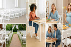 BTEXPERT Set of 8 White Resin Folding Chairs with Vinyl Padded Seat, 1000 lb Static Capacity, Stackable Commercial Grade, Indoor Outdoor for Wedding Event Church