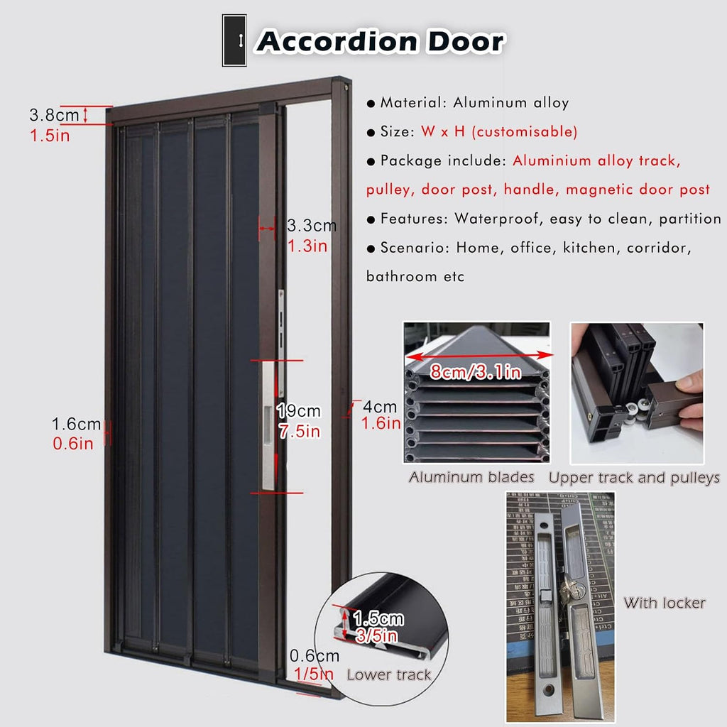 Aluminum Sliding Door with Lock - Retractable Barn Door Hardware Kit, Fits 61-177 cm, Temporary Simple Track Design, Ideal for Home and Office Spaces