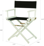 Casual Home 18" Director's Chair White Frame with Black Canvas