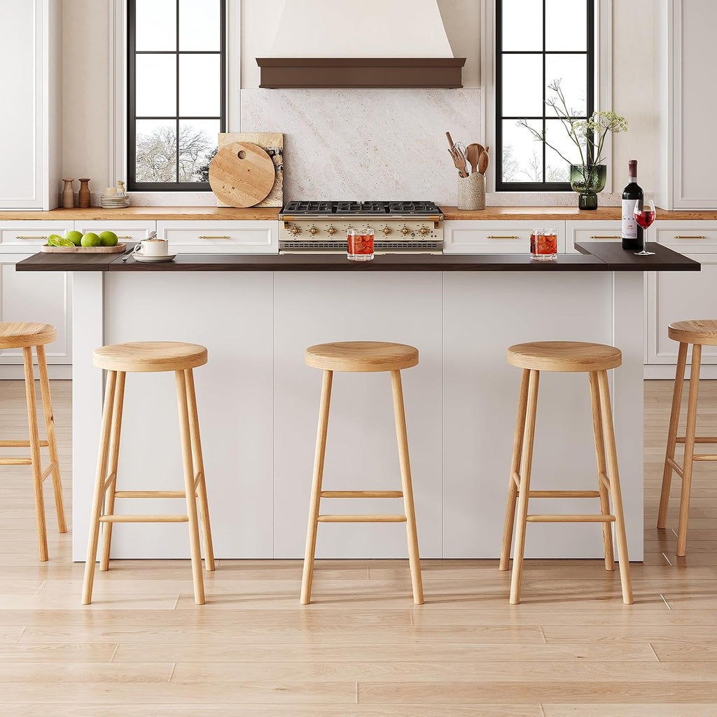 86.6" Large Kitchen Island with Trash Can Storage, Stationary Storage Island with 3 Drawers and 2 Shelves, Wood Island Table with Large Countertop for Kitchen, Dining Room,White