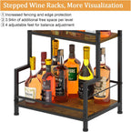 Trapezoid Liquor Stand, 3 Tier Liquor Cabinet, Wine Bottle Display Shelf for Home Bar, Mini Corner Liquor Bottle Display Stand for Whiskey, Wine, Stepped Wine Rack Freestanding Floor