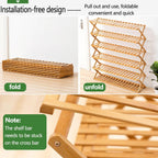6 Tier Folding Shoe Rack, Large Capacity Bamboo Shoe Cabinet, (Various Options) Shoe Organiser(Original Wood 6 Layers 100cm)