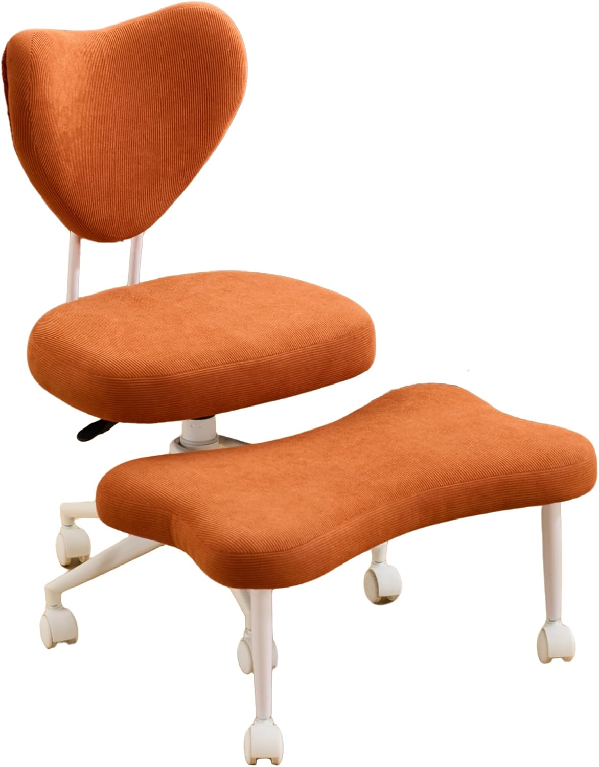 Meditation Chair, an Ergonomic Cross-Legged Seating Chair with Lumbar Support and a Height-Adjustable seat Cushion, Ideal for People Engaged in high-Intensity Office Work. Orange