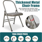 INNOLIFE Foldable Backless Yoga Chair with Resistance Band for Abs & Core, Flexibility and Strength Training and Back Pain Relieving