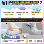 SUNROX Cooling Gel Memory Foam Chair Cushions, 2.6" Thick U-Shaped Dual-Layer Comfort Dining Chair Pads, Non Slip Seat Cushion with Ties for Indoor Kitchen Office 17"x16" Set of 4, Cream