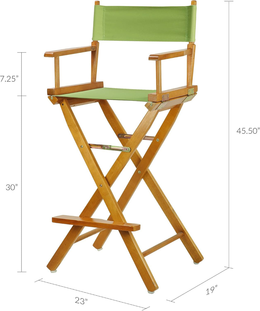 Casual Home 230-05/021-72 Honey Oak Frame-Lime Green Canvas Director Chair 30" - Bar Height OakFrame