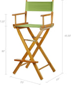 Casual Home 230-05/021-72 Honey Oak Frame-Lime Green Canvas Director Chair 30" - Bar Height OakFrame