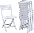 4 Pack Foldable Plastic Chairs, 300 LB Weight Capacity, Lightweight Waterproof Foldable Chairs for Patio, Garden, Beach, Balcony & Porch Indoor Outdoor Use(White×4)