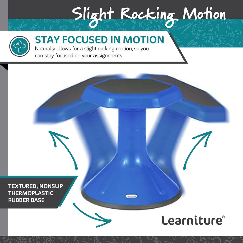 Learniture Backless Active Learning Stool for Office Desks and Classrooms, Active Learning Wobble Chair with Rocking Motion, 18"H, Black