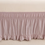 vctops Wrap Around Bed Skirt with 15 Inch Drop, Adjustable Elastic Dust Ruffled Bedding Skirt Fade Resistant Bedskirt, Easy to Install (Dusty Pink, Queen)