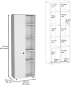 Large Capacity Kitchen Pantry Cabinet, 66.9" Slim Storage, 10 Shelves, Modern Design, White