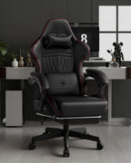 GTPLAYER ACE-PRO Music Gaming Chairs – Built-in Speakers, App Support & Bluetooth Control, Computer Game Chairs with Footrest for Adults, Ergonomic, Reclining, Linkage Armrest, BK‑RD Stitch