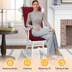 Rocking Chair Cushions Indoor High Back Set - Sackcloth Fabric, High-Density Sponge, Durable Comfort Non-Slip Bottom Tufted Seat Pads with Ties, Sackcloth︱Red, 52x19x4 inch
