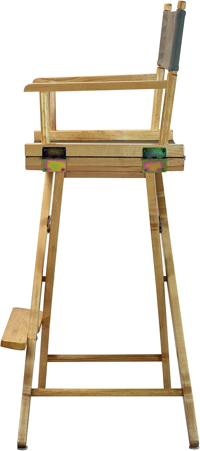 Casual Home 30" Director's Chair Natural Frame-with Grey Canvas, Bar Height