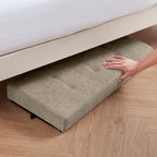 Ornavo Home 30 Inch Storage Ottoman, Large Storage Bench, Ottoman with Storage with Legs, Foot Rest Stool, Bedroom Bench - Tan/Taupe