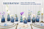 SUPMIND Glass Bud Vase Set of 12, Small Blue Flower Vases for Centerpieces in Bulk, Mini Vintage Vase for Wedding, Home,Table Decoration
