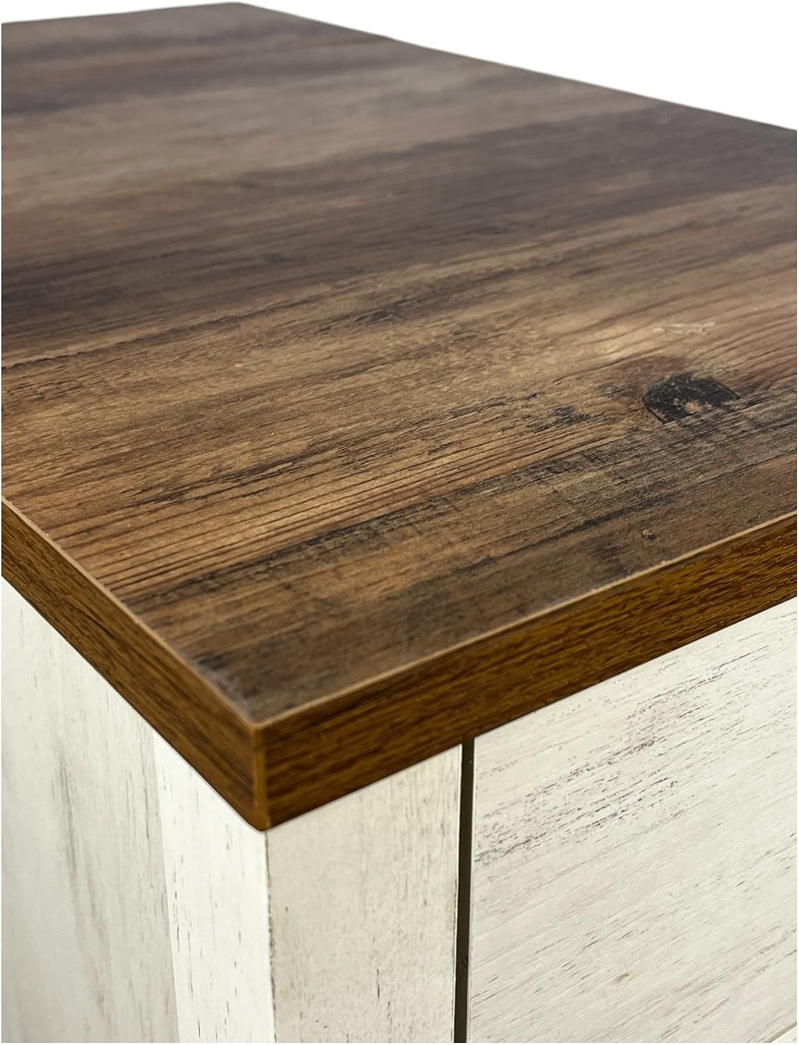Farmhouse End Table Bedside Table with Charging Station,Night Stand with Barn Door and Drawer, Storage for Bedroom Living Room,for Small Spaces