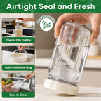 XLMYS 4 Pack Salad Jar, 32oz Salad Jars with Separate Wet/Dry Dressing Cup, Leakproof Salad Container for Lunch, Glass Food Storage for Home, Office and Outdoor