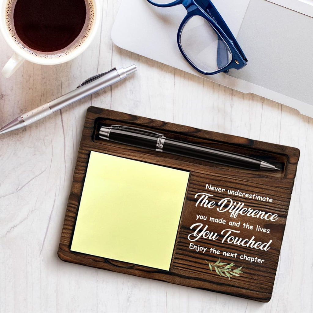 Coworker Gifts for Women Men Retirement New Job Going Away Leaving Gifts for Coworker Boss Leader Friends, Never Underestimate the Difference You Made Sticky Note Holder