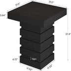 Tribesigns Square Bar Table, 37.4” H Modern Bar Height Pub Table with Stacked Block Base, Black High Top Bistro Table for Kitchen Nook, Living Room, Small Spaces (Table Only)