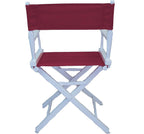 Gold Medal Commercial 18" Table Height White Frame Directors Chair - Burgundy