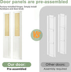 Bifold Door for 48" x 80" Opening, Preassembled Faux Cane Webbing Folding Door with Hardware Kit, MDF Surface, Interior Door Panel for Closet, Pantry & Laundry