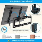 HOME VISION Tilt TV Wall Mount Bracket for 26-65 Inch Flat/Curved TVs, Max VESA 400X400mm, 100Lbs Capacity, Fits 8-16 Inch Wood Studs, Universal Low Profile, HV9401