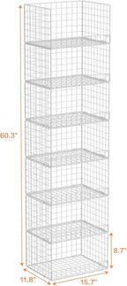 Yociyoga 7-Tier Stackable Closet Organizers and Storage Shelves, Foldable Closet Shelf Organizer System, Stackable Storage Bins Drawers for Closet Organizer System, White（Patent No. 30022416）