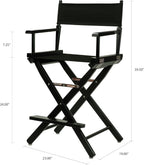Casual Home 24" Director's Chair Black Frame-with Black Canvas, Counter Height