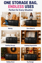 155 Gallon Extra Large Storage Bags, Jumbo Moving Storage Bags, Foldable Big Black Waterproof Outdoor Patio Cushion Storage Bag, 60x30x20inch - 1PACK
