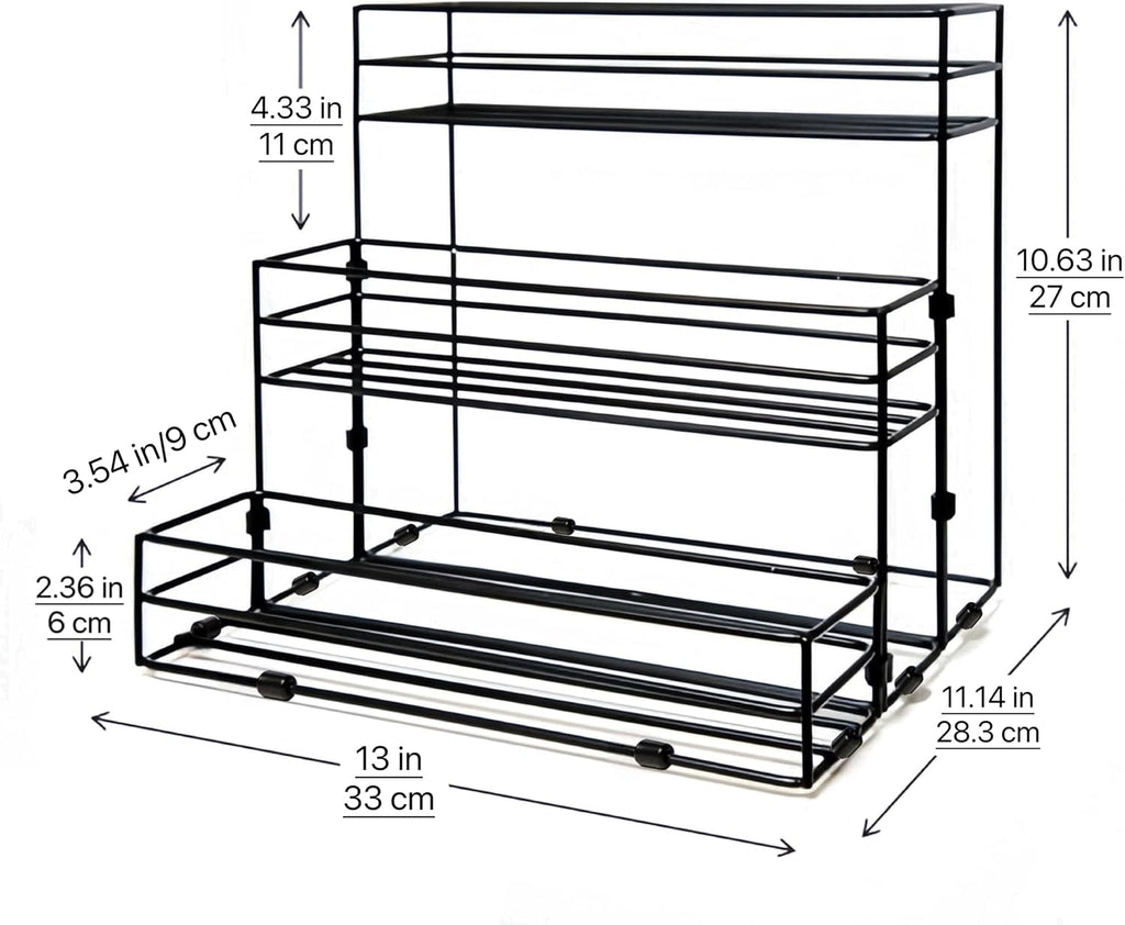 12 Bottles Coffee Syrup Rack Organizer, Coffee Syrup Stand Holder, 3 Tier Coffee Syrup Organizer for Coffee Bar Station, Wine Rack for Countertop, Bottle Display Shelf for Cocktail, Dressing