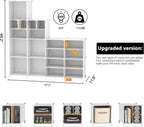 AWTATOS Cube Storage Organizer Closet Storage 12 Cube Shelves, Large and Small Cubes, DIY Portable Closet Clothes Storage Shelfs for Home, Bedroom, White