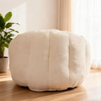 Bean Bag Chair, Giant Beanbag Chiars for Adults and Teens, Faux Fur Shell-Shaped Floor Sofa with Filler, Comfy Chair for Reading, Gaming and Relax (Beige)