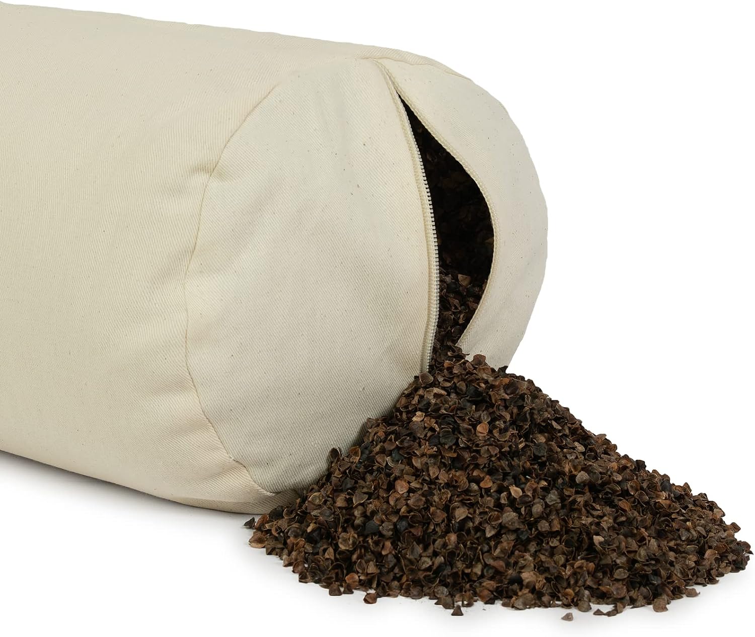 Yoga Studio Yoga Bolster | European Organic Buckwheat | (GOTS Certified) | with Removable Washable Cover