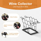 B4Life Countertop Wine Rack 3 Tier, Wine Rack with Glass Holder 8 Bottles, Freestanding Small Liquor Holder Metal, Tabletop Bottle Storage Stand for for Home, Kitchen, Bar, Cellar (Black, 8 Bottles)
