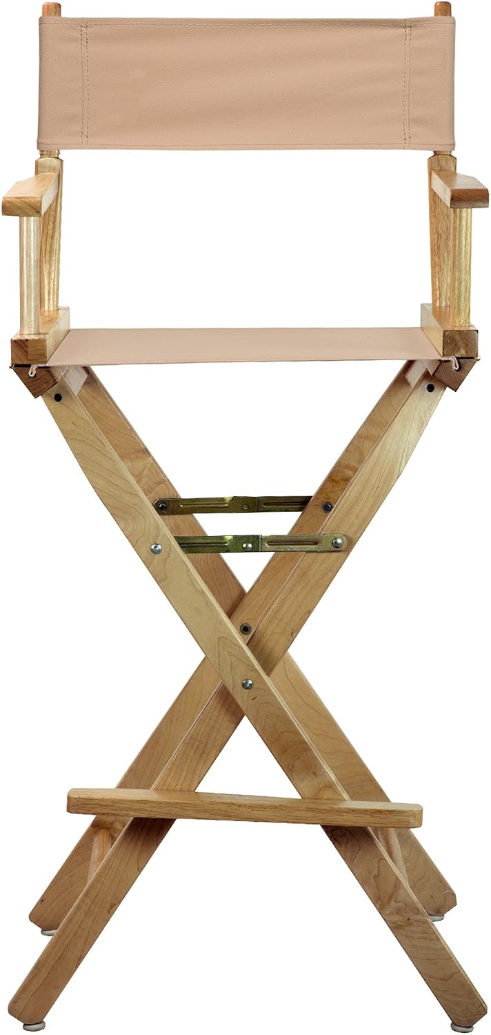 Casual Home 30" Director's Chair Natural Frame-with Tan Canvas, Bar Height