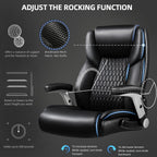 VITESSE 600lbs Big and Tall Office Chair with Flip up Armrest, Large Heavy Duty with Ergonomic Lumbar Support, Executive Office Chair for Heavy People with Quiet Rubber Wheel(Black)