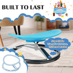 2026 Upgraded Kids Sensory Swivel Chair, Indoor Spinning Seat for Active Play and Balance Coordination, Non-Slip Metal Base, Heavy Duty Rotating Chair for Boys and Girls(Blue)