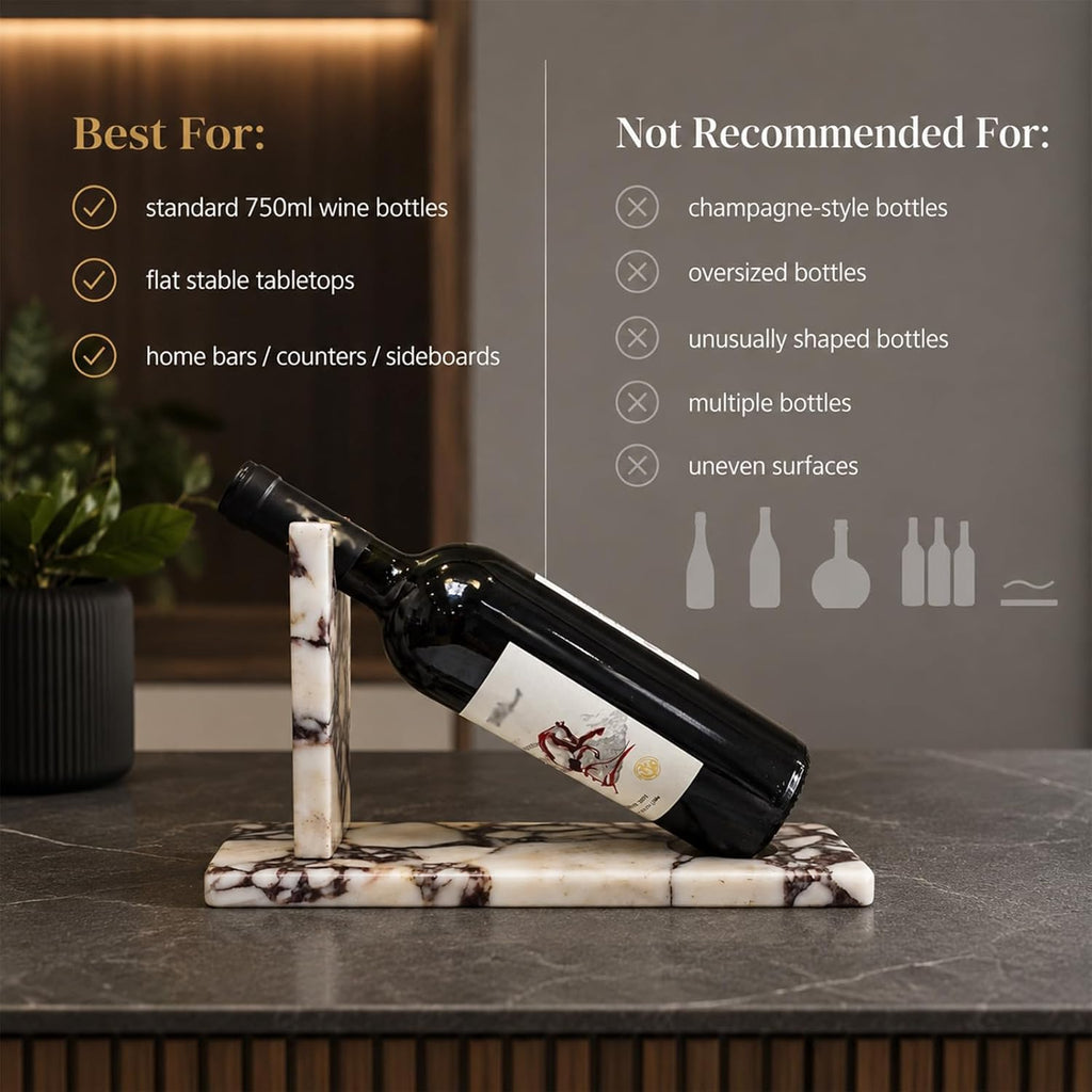 Creative Modern Marble Wine Holder Stand, Single Bottle Wine Rack Storage, Elegant Home Decor, Stylish Tabletop Display for Wine Enthusiast