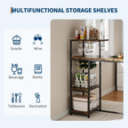 Garvee Dining Table Set for 2, 3-Piece Expandable Bar Table and Chairs Set, with Storage Shelves and Wine Rack, Small Kitchen Dining Set for Living Room, Apartment