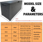 Multi-Functional Outdoor Storage Bin, Spacious Patio Storage Bench, Durable Resin Body, Safety Lock Latch, Anti-Slip Support, Quick Setup for Garden Balcony Outdoor Arrangement 804B