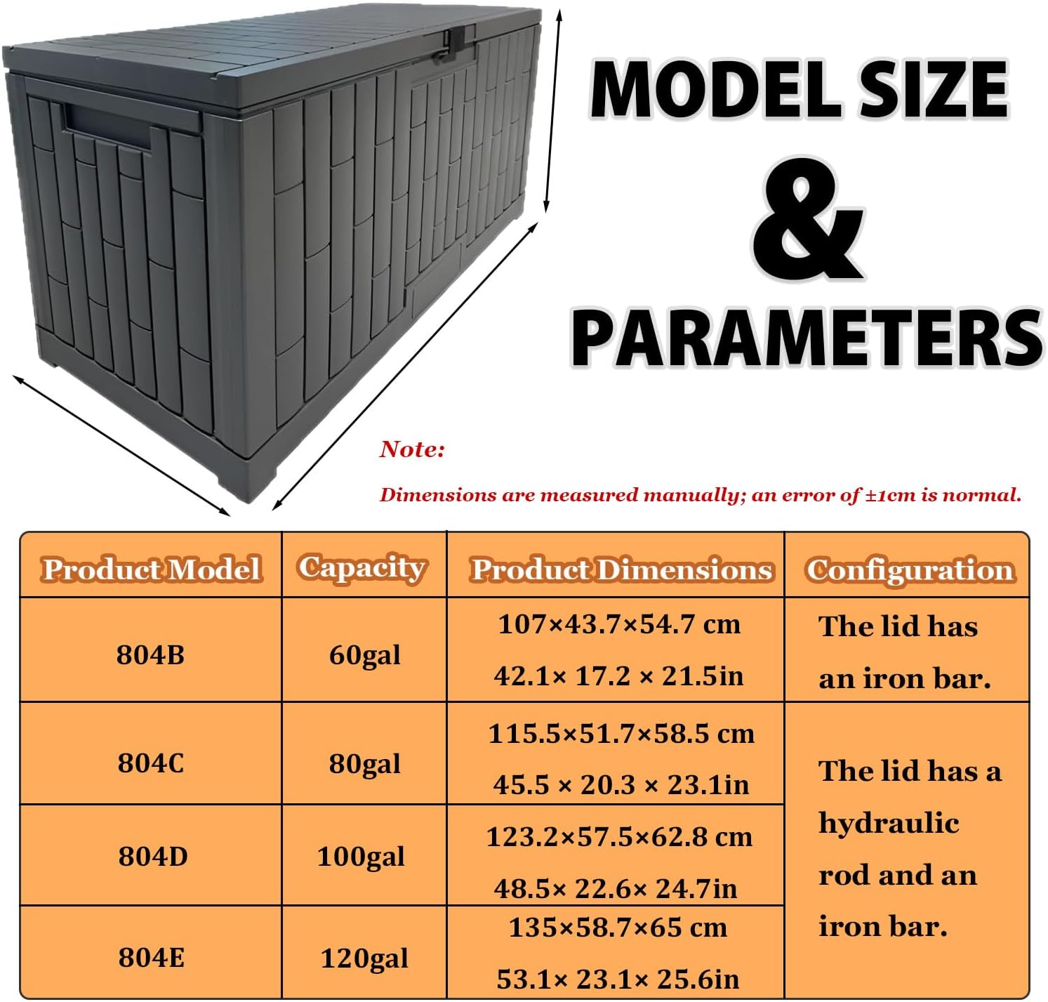 Large Capacity Patio Storage Box, Practical Outdoor Storage Bench, Tough Resin Construction, Lockable Design, Simple Installation for Courtyard Poolside Organizing 804C
