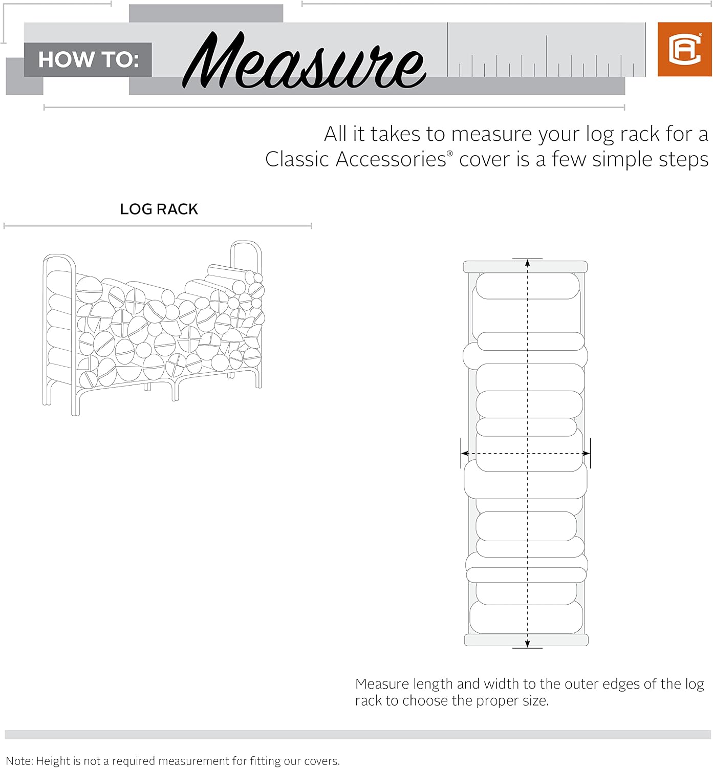 Classic Accessories Veranda's Best Waterproof Log Rack Cover, 96 x 24 x 42 Inch